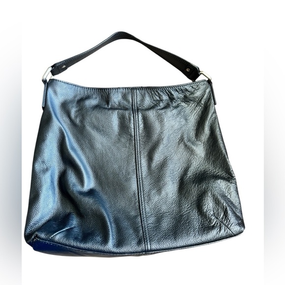 Kooba Genuine Leather Black/Silver Hardware Shoulder Purse/Bag-Large-Classic
